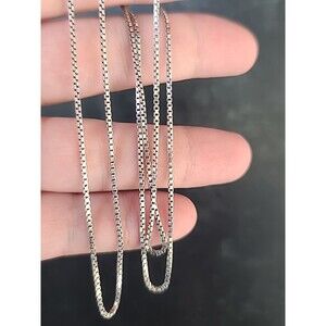925 Sterling Silver Box Chain Necklace Vintage